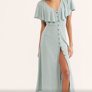 FP Beach Free People Elegant Light Blue Maxi Dress